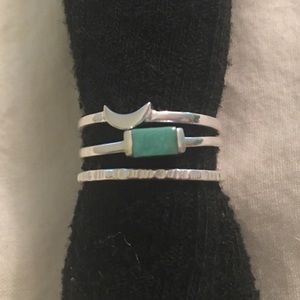 Pura Vida silver stacking rings. Size 8